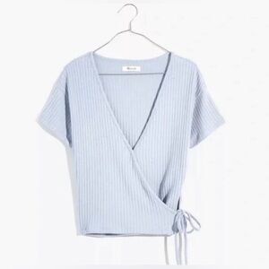 Madewell ribbed crop wrap top